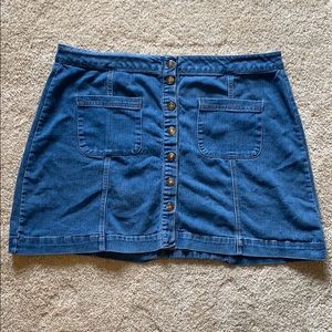 Button Down Jean Skirt